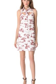 Shift Dress on Carven Safari Print Shift Dress With Cutout Detail In White Chalk