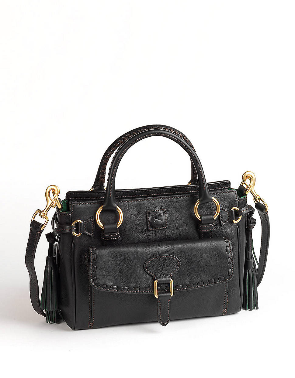 dooney and bourke black leather satchel