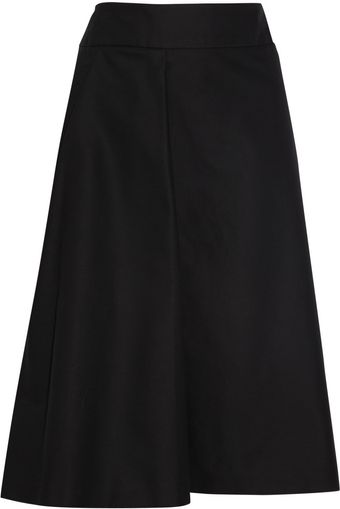 Jil Sander Stretch Cotton Twill Wrap Skirt - Lyst