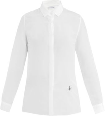 J.W. Anderson Embroidered Logo Silk Shirt - Lyst