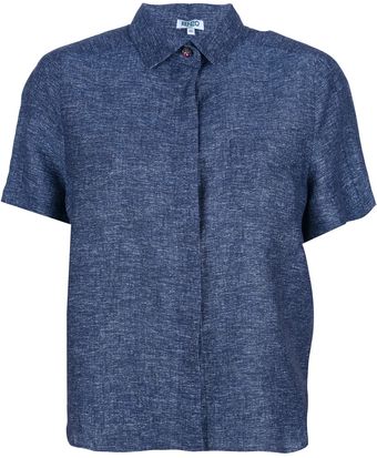 Kenzo Linen Blouse - Lyst