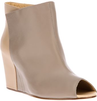 Maison Martin Margiela Two Tone Peep Toe Wedge Ankle Boots - Lyst