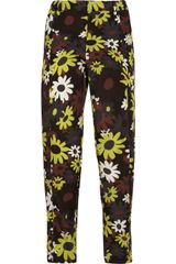 Marni Floral-Print Crepe Tapered Pants