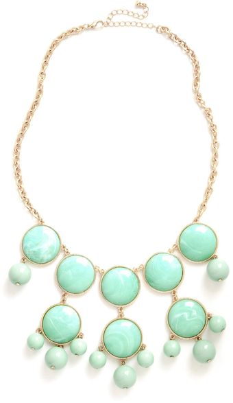 ModCloth Mint Swirl Necklace - Lyst