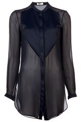 Mugler Sheer Bib Blouse