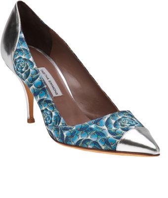 Tabitha Simmons Floral Mirror Pump - Lyst