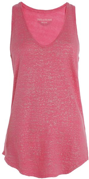 Zadig & Voltaire Top Hilda Lame Deluxe - Lyst
