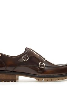 Zara Faux Patent Leather Monk Strap Moccasin - Lyst