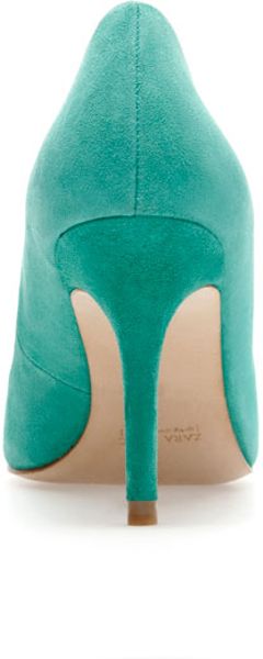 zara green high heels