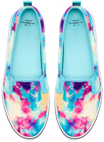 Zara Neon Plimsoll - Lyst