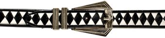 Balmain Silver Buckle Checked Leather Belt - Lyst