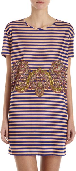 Carven Striped T-shirt Dress - Lyst