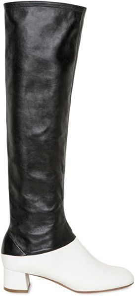 Celine 40mm Two Tone Over The Knee Boots - Lyst