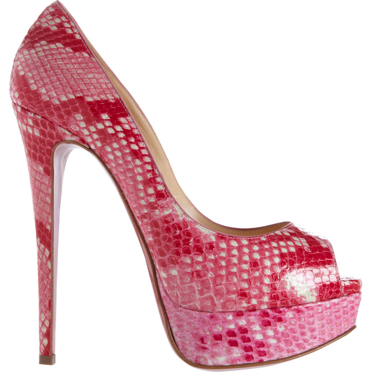 Artesur ? christian louboutin Lady Peep Toe Pink Python  