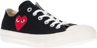 Comme Des Garçons Logo Print Sneakers - Lyst