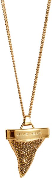 Givenchy Crystal Strass Small Shark Tooth Pendant Necklace - Lyst