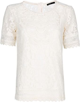 Mango Guipure Embellished Lace Blouse - Lyst