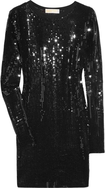 Michael by Michael Kors Sequined Jersey Dress - Lyst