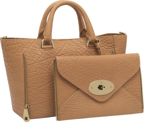 Mulberry Willow Small Shrunken Leather Tote in Brown (biscuit) - Lyst