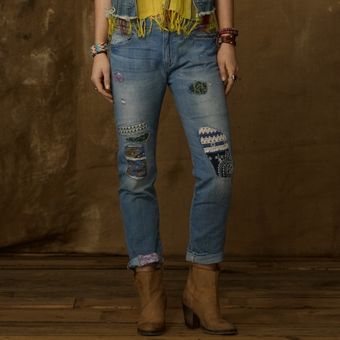 Ralph Lauren Patchwork Boyfriend Jean - Lyst