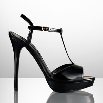 Ralph Lauren Collection Jestina Patent Platform Sandal - Lyst