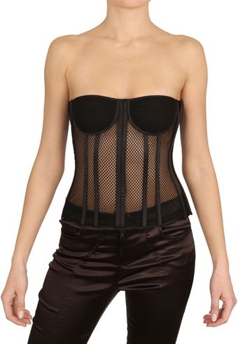 Tom Ford Fishnet Cotton Tulle Bustier Top - Lyst