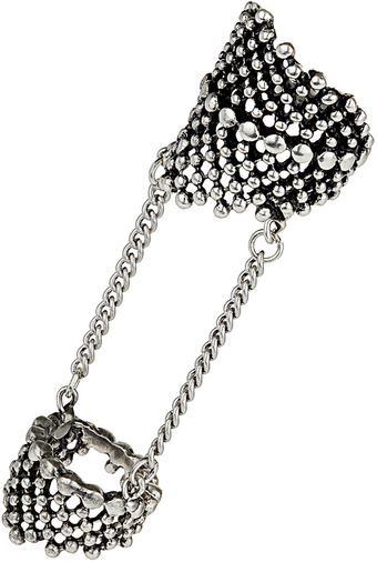Topshop Ball Bar Armour Ring - Lyst