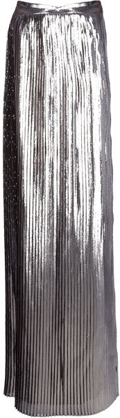 Viktor & Rolf Pleated Metallic Maxi Skirt - Lyst