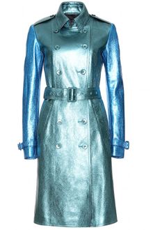 Burberry Prorsum Metallic Leather Trench Coat - Lyst