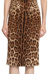Dolce & Gabbana Square Neck Leopard Dress