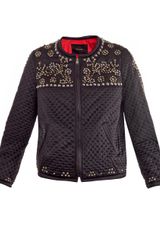 Isabel Marant Fairlea Embellished Quilted Satin Bomber Jacket