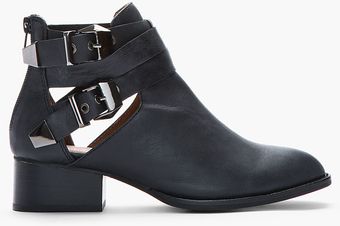 Jeffrey Campbell Black Everly Cutout Buckle Boots - Lyst