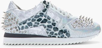 Jeffrey Campbell Iridescent Grey Jazzed Leopard Studded Sneakers - Lyst
