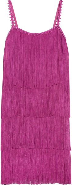 Notte By Marchesa Fringed Crepe Dress - Lyst