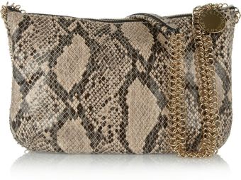 Stella McCartney Laminated Faux Python Shoulder Bag - Lyst