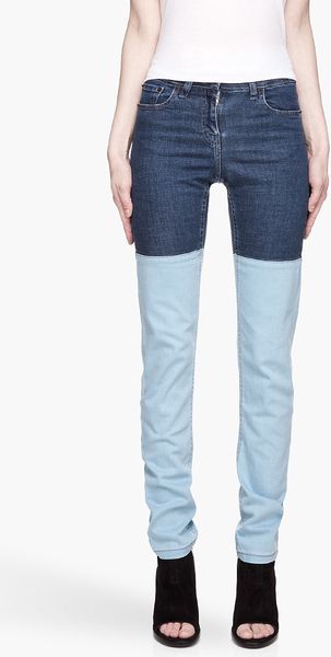 Surface To Air Blue Horizontal Two Tone Super Skinny Jeans - Lyst