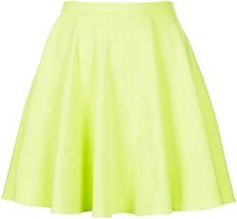 Topshop Fluro Mini Skater Skirt - Lyst