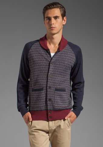 Vanishing Elephant Shawl Cardigan in Navy Speck - Lyst