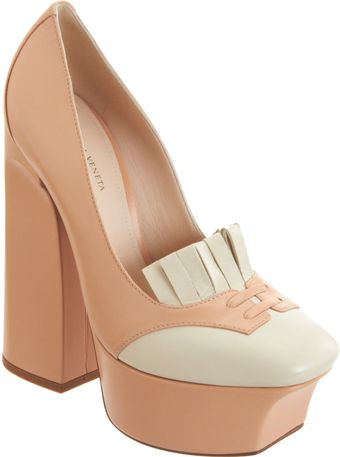 Bottega Veneta Fringed Spectator Platform Pump - Lyst