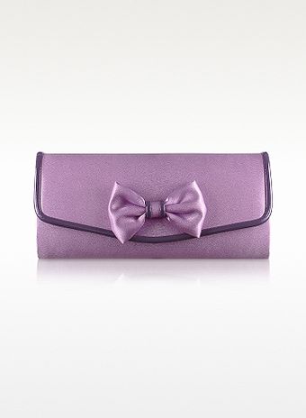 Julia Cocco' Bow Lavender Satin Evening Clutch Wchain Strap - Lyst
