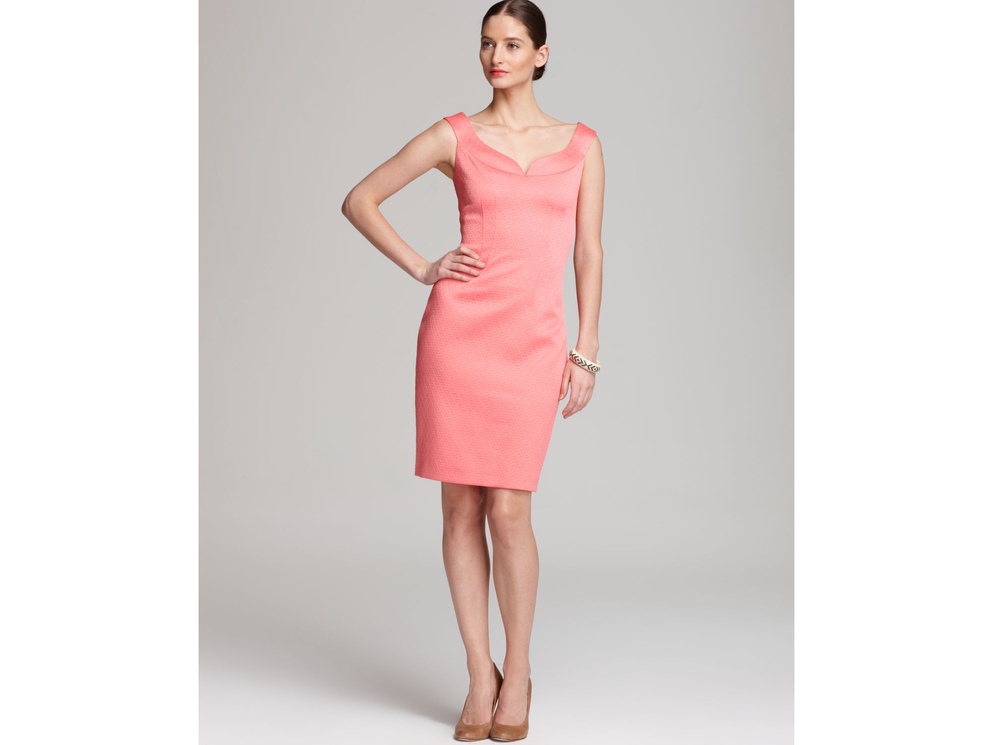 orange tahari dress