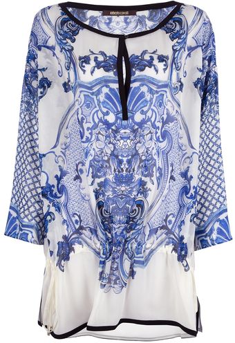 Roberto Cavalli Printed Top - Lyst