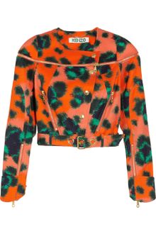 Kenzo Animal print Cotton blend Twill Jacket - Lyst