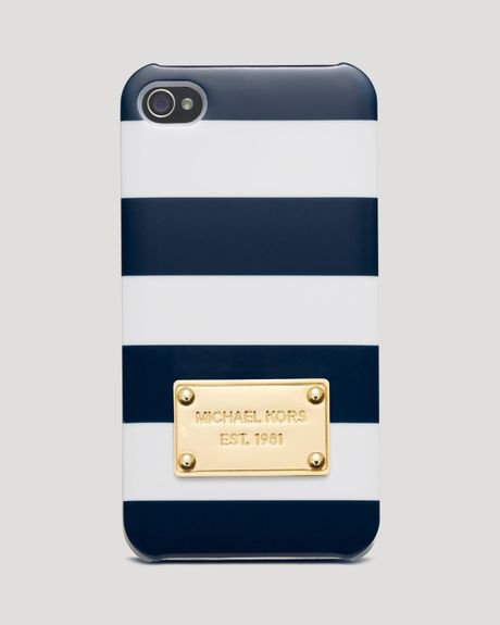 Michael Michael Kors Iphone 5 Case Logo in White (navy white)