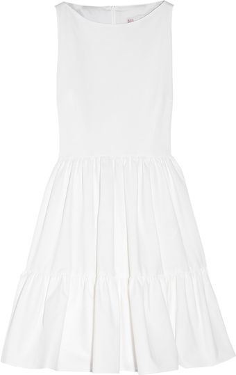RED Valentino Tiered Stretch Cotton Dress - Lyst