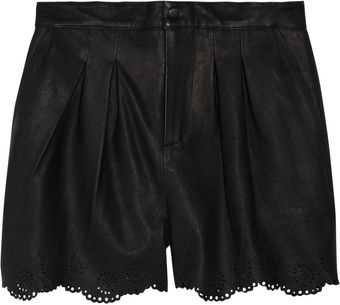 Sara Berman Doily Leather Shorts - Lyst