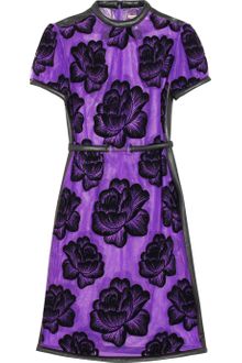 Christopher Kane Leathertrimmed Flocked Tulle Dress - Lyst