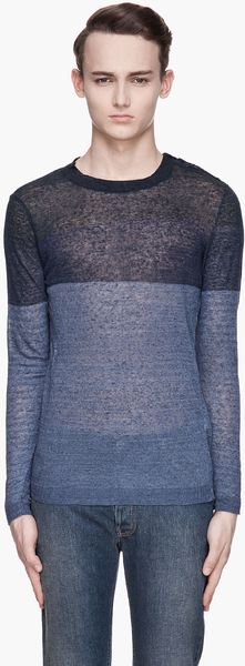 Diesel Blue Tricolor Knit Linen Nam Shirt - Lyst