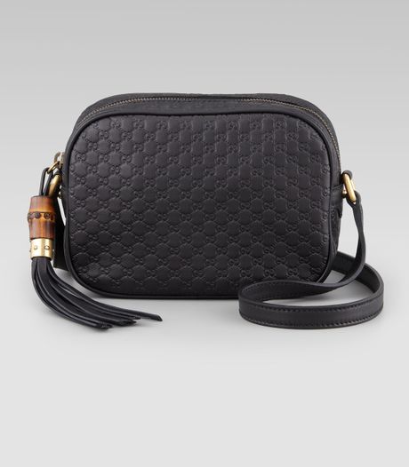 Gucci GG Sunshine Leather Crossbody Bag in Black - Lyst