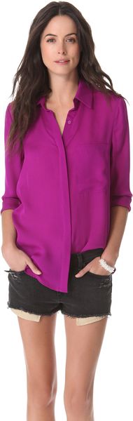 Haute Hippie Blouse with Oversized Pocket - Lyst